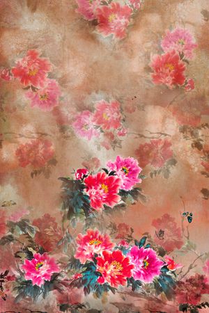 中国风定位花印花华亿平台图片