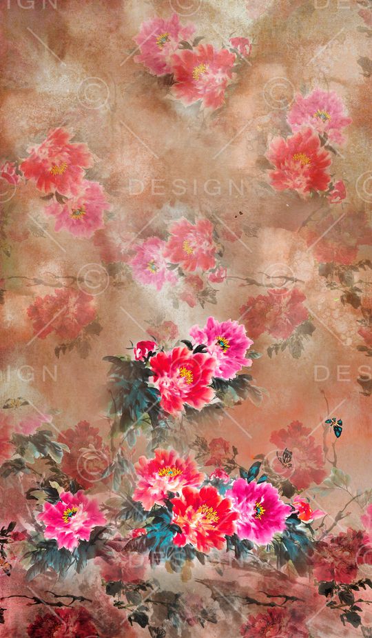 中国风定位花印花华亿平台图片