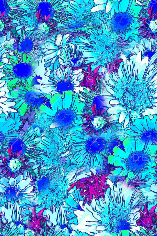 手绘大花印花华亿平台图片