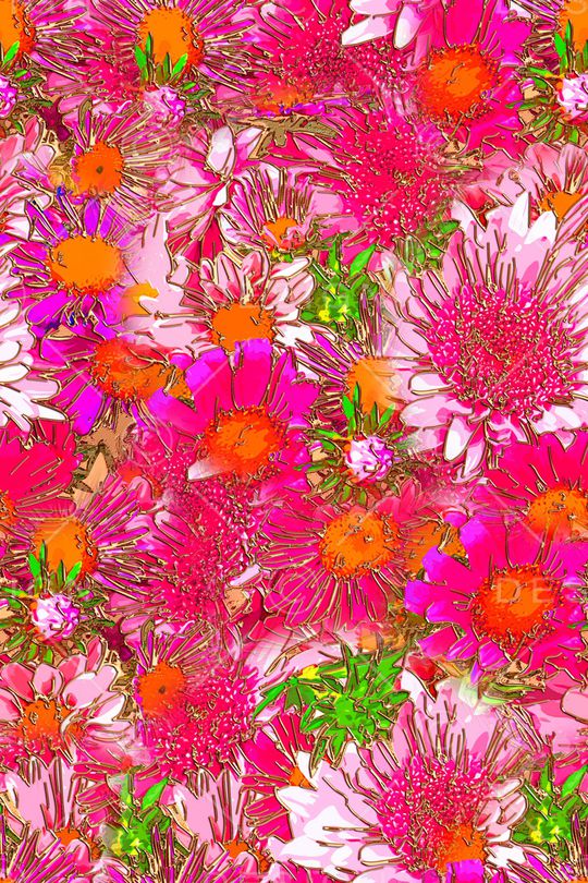 手绘大花印花华亿平台图片