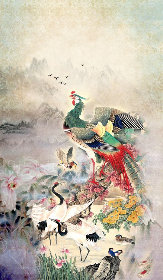 中国风定位花印花华亿平台图片