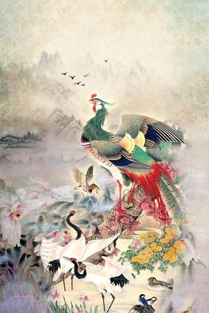 中国风定位花印花华亿平台图片