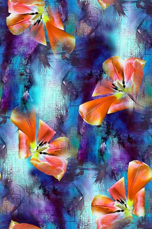 花卉印花华亿平台图片