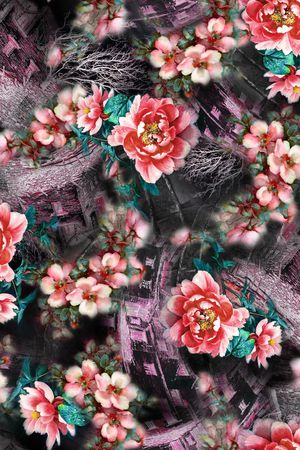 花卉印花华亿平台图片