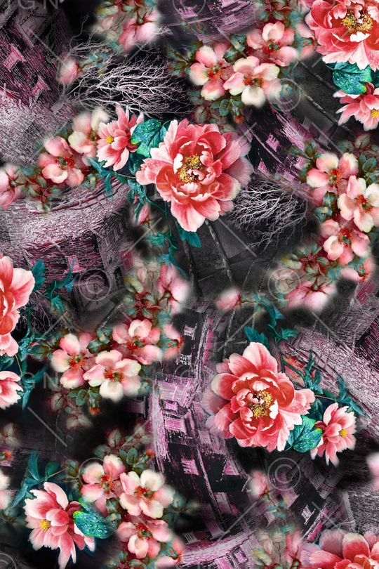 花卉印花华亿平台图片