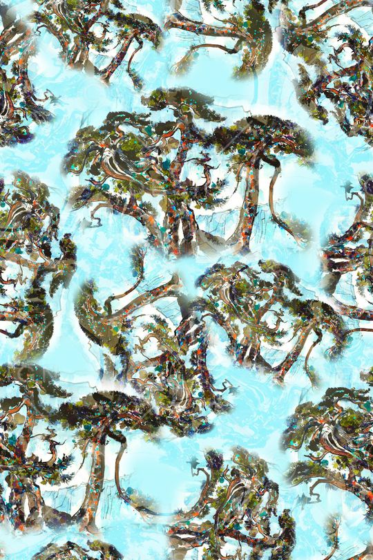 水墨风印花华亿平台图片