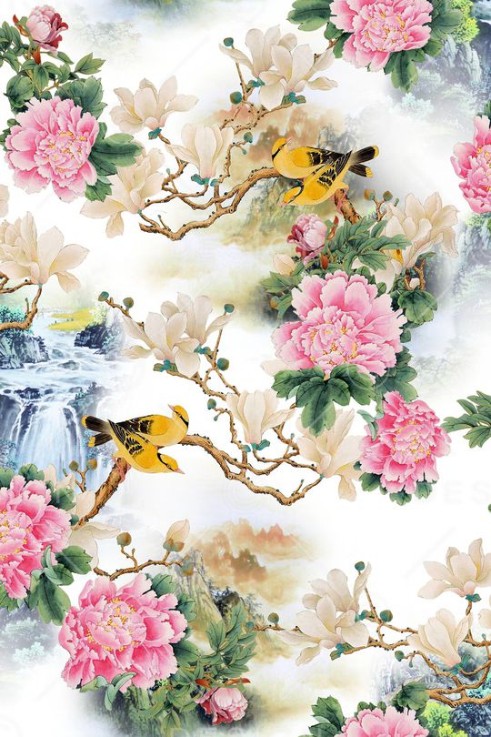 中国风印花华亿平台图片