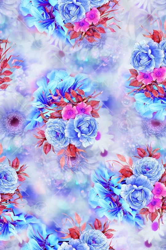 朦胧花卉印花华亿平台图片