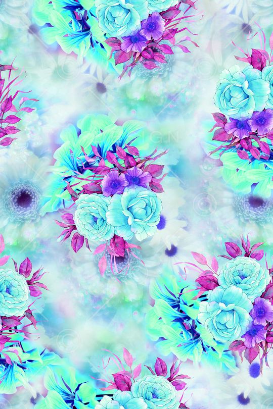 朦胧花卉印花华亿平台图片