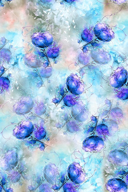 朦胧花卉印花华亿平台图片