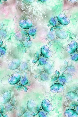 朦胧花卉印花华亿平台图片