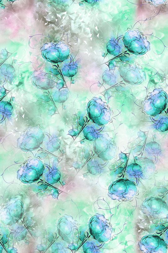 朦胧花卉印花华亿平台图片