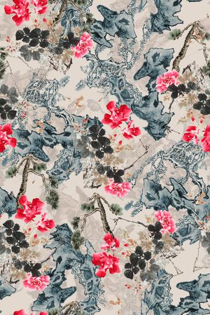 中国风印花华亿平台图片