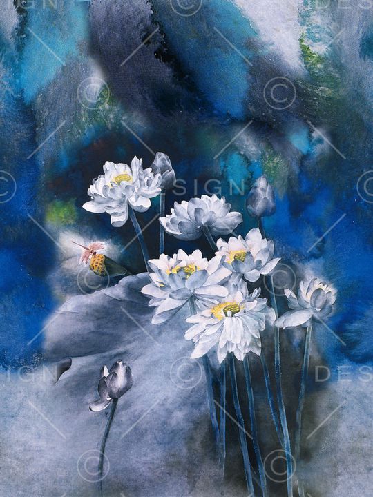 荷花印花华亿平台图片