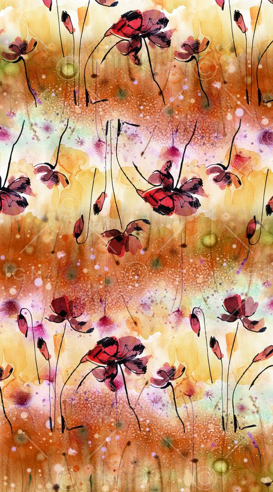 线条花卉印花华亿平台图片