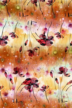 线条花卉印花华亿平台图片