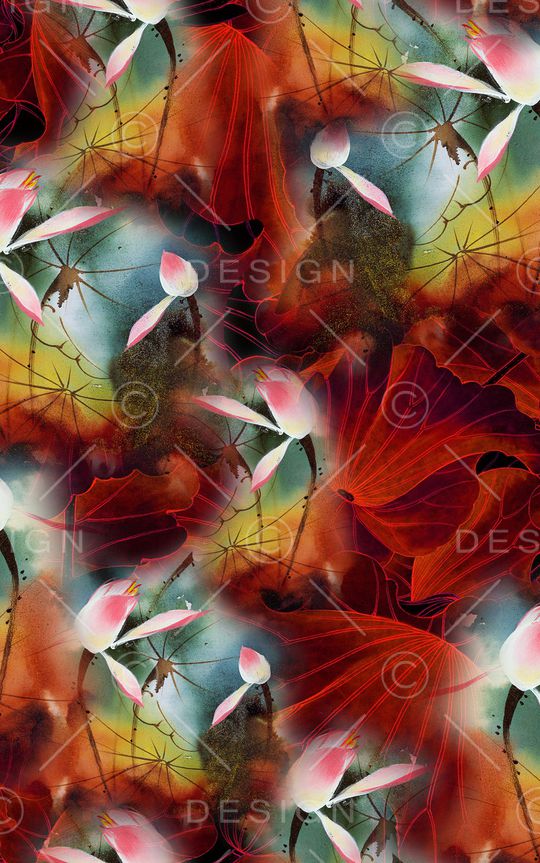 荷花印花华亿平台图片