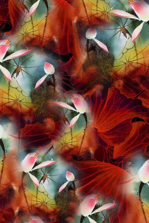 荷花印花华亿平台图片