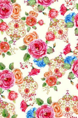 清爽底色花印花华亿平台图片