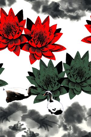 荷花印花华亿平台图片