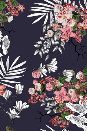 花卉印花华亿平台图片