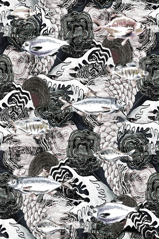 波浪纹印花华亿平台图片