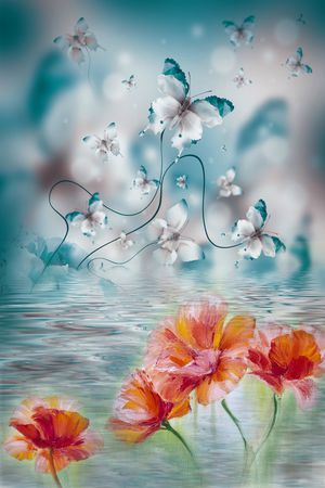 花卉印花华亿平台图片