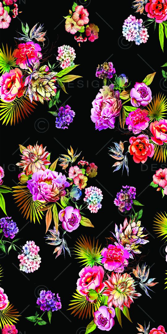 彩底花卉印花华亿平台图片