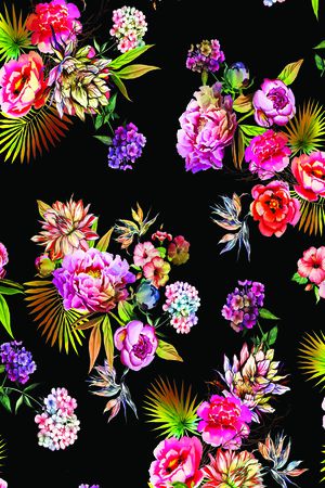 彩底花卉印花华亿平台图片