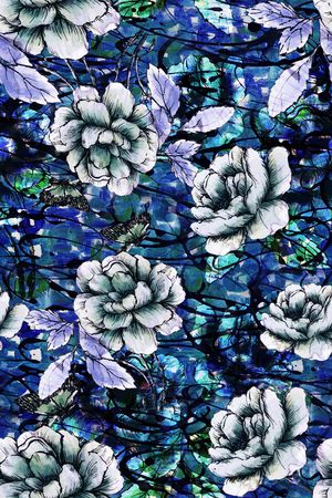 牡丹印花华亿平台图片