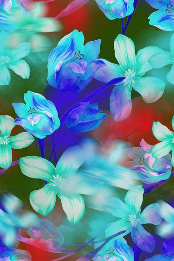 905472-手绘花卉迷幻云彩冰