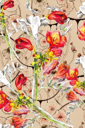 花卉印花华亿平台图片