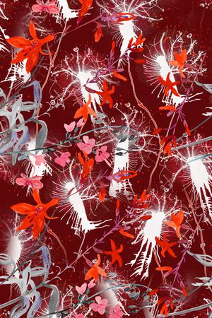 线条花卉印花华亿平台图片