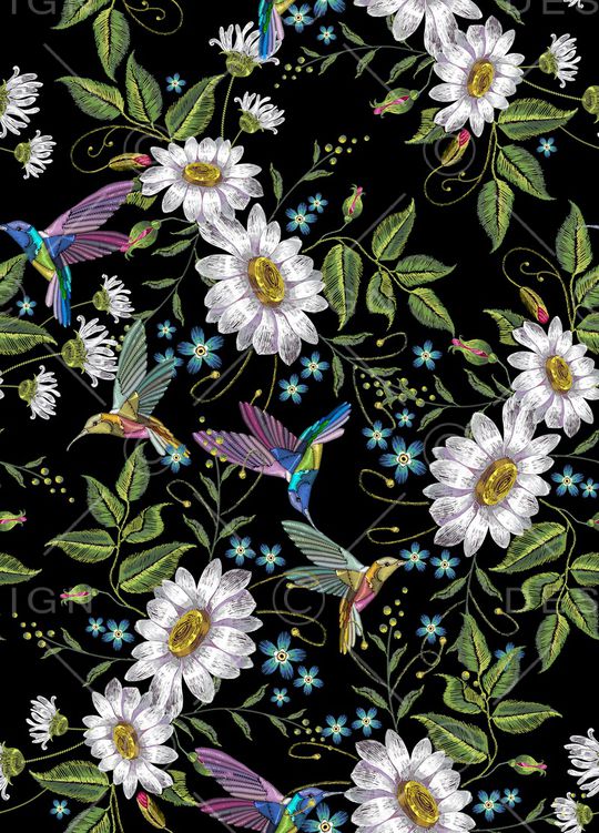 线条花卉印花华亿平台图片