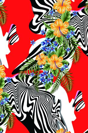 彩底花卉印花华亿平台图片