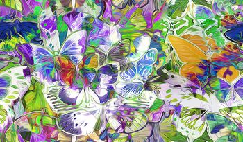 905953-31抽象油画蝴蝶印花-B