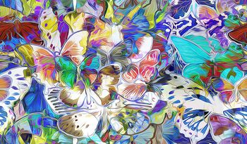 905954-31抽象油画蝴蝶印花-C