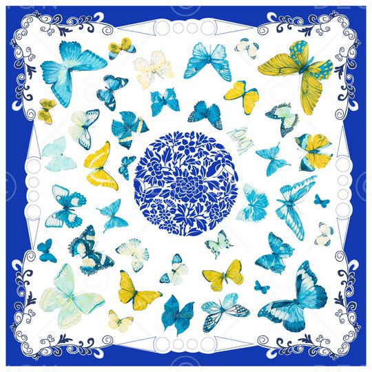 青花瓷印花华亿平台图片