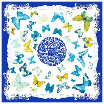 青花瓷印花华亿平台图片