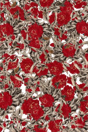 月季花印花华亿平台图片