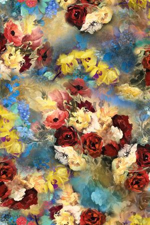 花卉印花华亿平台图片