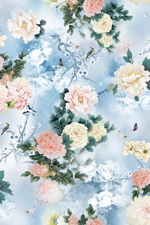 牡丹印花华亿平台图片