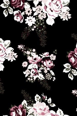 手绘花卉印花华亿平台图片