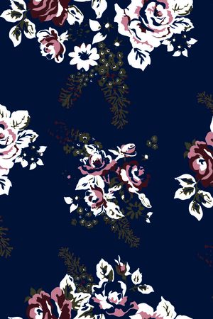 手绘花卉印花华亿平台图片