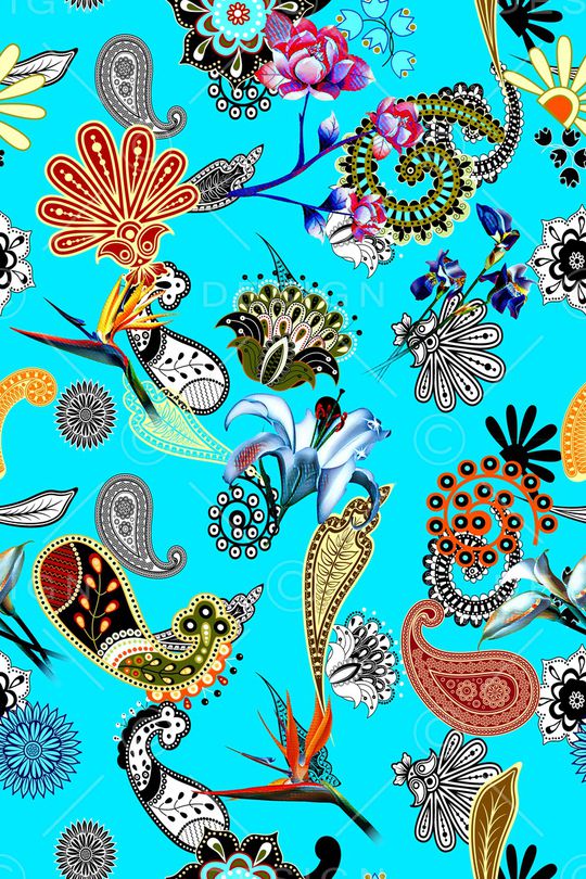 佩斯利印花华亿平台图片