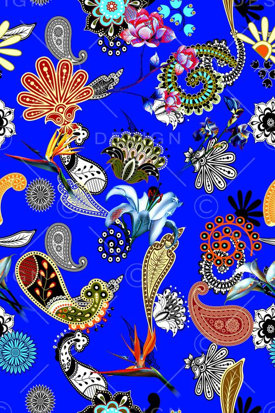 佩斯利印花华亿平台图片