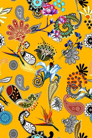 佩斯利印花华亿平台图片