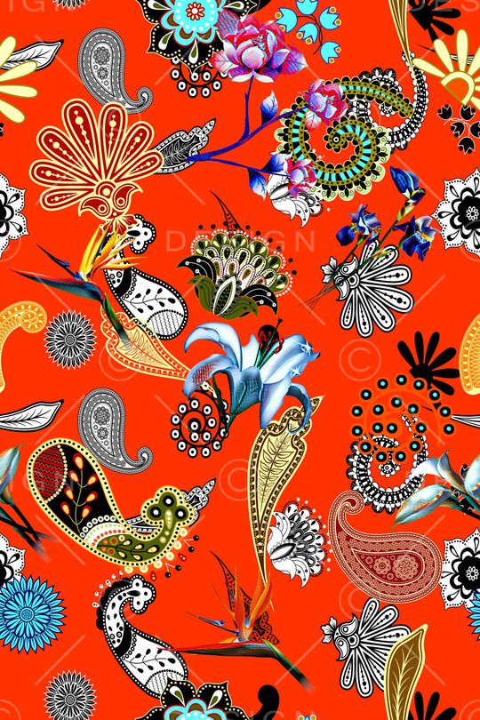 佩斯利印花华亿平台图片