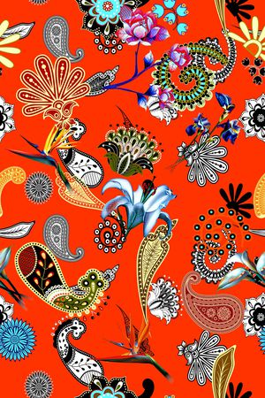 佩斯利印花华亿平台图片