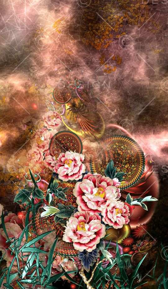 花卉印花华亿平台图片